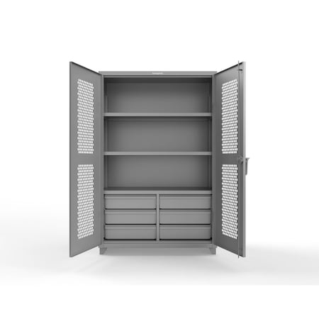 Strong Hold 14 GA Extra Heavy Duty Ventilated (Hex) Cabinet with Half-Width Drawers 46-H-243-6/5DB-L