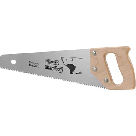 Stanley SharpTooth Saw with Wood Handle 15", Resharpenable 15-334