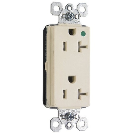 Pass & Seymour Straight Blade Receptacle, 5-20R, 20 A, 125V AC, 2 Pole, 3 Wire, Recessed Mount, Grounded PTTR26362HGW