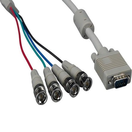 Sanoxy 6ft VGA HD15 Male to 4-BNC Male Monitor Cable with Ferrites SNX-CBL-LDR-MO108-0106