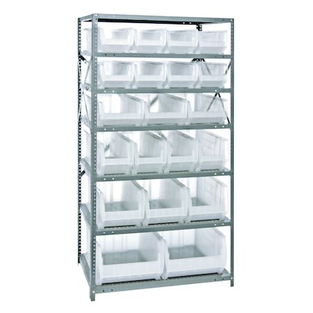 Quantum Storage Systems 7 SHELF UNIT W/20 HULK BINS CLEAR 2475-20-MIXCL