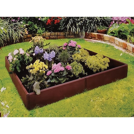 Bloomers 4 Ft. x 4 Ft. Brown Polyethylene Modular Raised Bed Garden 2455-6