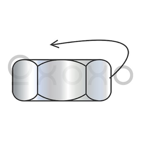 Oxoxo 5/16-18 Left Hand Threaded Hex Nut Zinc, 2000PK 420296