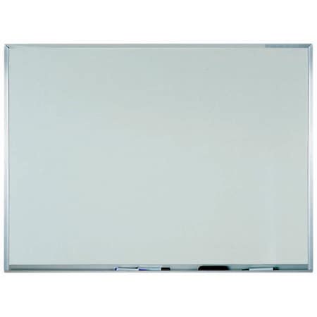 Aarco Melamine Marker Board, White Melamine Marker Board w/ a Clear Satin Anodized Al Frame, 36''Hx48''W WAC3648