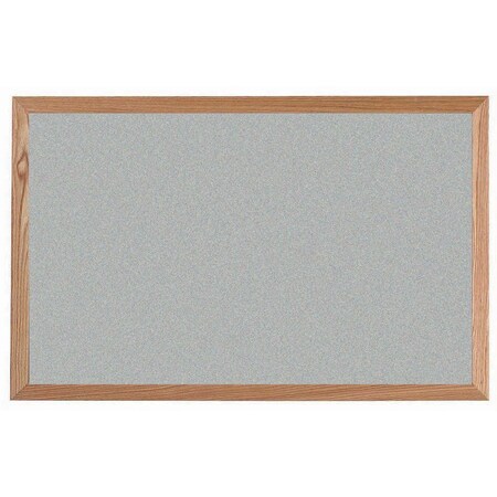 Aarco VIC Cork Bulletin Board, Red Oak Frame, Clear Lacquer Finish, Oyster Shell 24''Hx36''W OW2436206