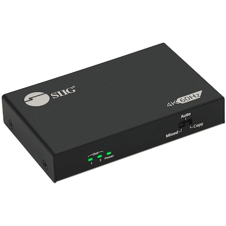 Siig 2-PORT HDMI SPLITTER, 18GBPS 4K 60HZ HDR, DISTRIBUTES 4K HDMI VIDEO/AUDIO SIGNAL CE-H26B11-S1