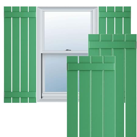 Ekena Millwork True Fit PVC, Four Board Spaced Board-n-Batten Shutters, Lilly Pads , 23W x 46H, PR TFP101SBF23X046LP