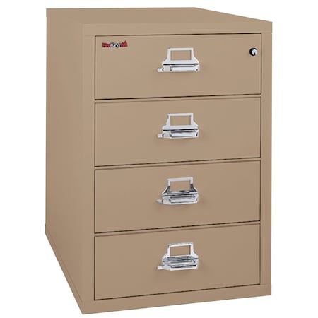 Fireking 4 Drawer, 1 Hr Fire, Vertical, 25" wide for Card Check & Notes Tan 4-2536-CTN