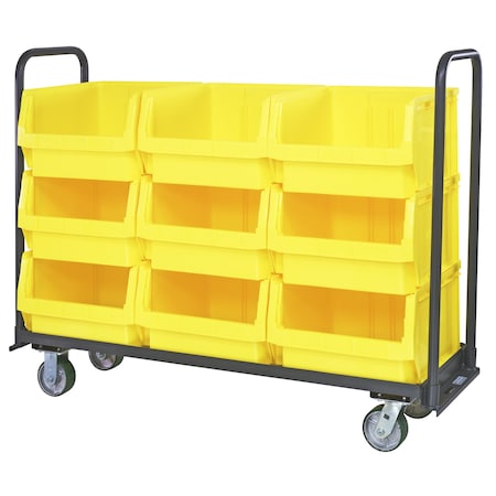 Quantum Storage Systems MAGNUM TOTE TRUCK 18 X 60 WITH BINS YELLOW MTT-1860-543YL