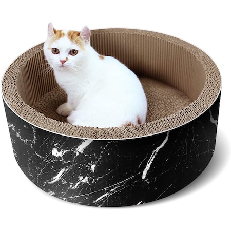 Ipower Cat Scratch board Deluxe catnipï¼Œcircle shapeï¼Œ marble black PTFURNSCRATPADCIRLMB