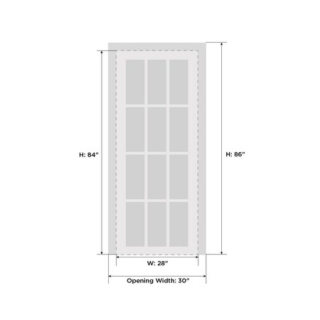 Sartodoors Modern Wood Interior Door with Hardware, Planum 0020 White Silk, Single Panel Frame Trims, Bathroom PLANUM0020ID-WS-2884