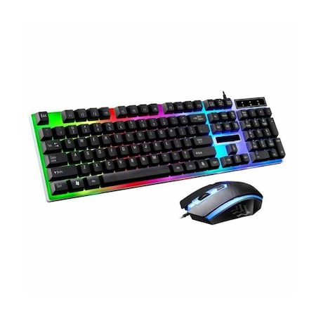 Sanoxy Rainbow Gaming Keyboard And Mouse Set Multi-Color Changing Backlight Black SNX-RNBW-KYB-MS-ST-BLK