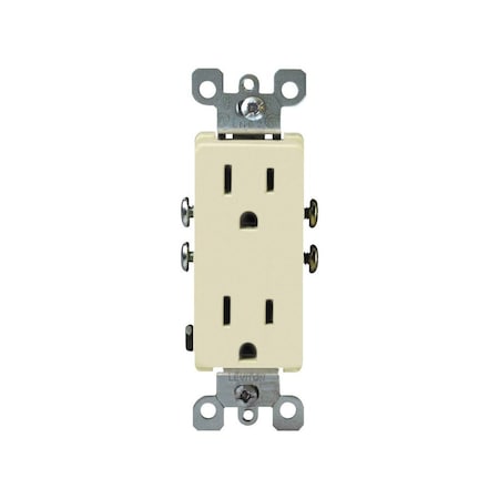 Leviton Outlet Decora 15 amps 125 V Duplex Ivory 5-15R Ivory 05325-0IS