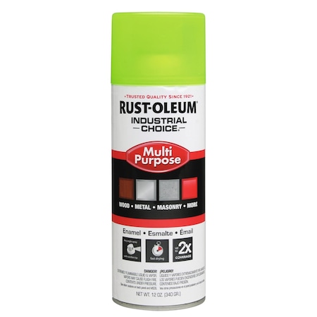 Rust-Oleum Fluorescent Yellow, Gloss, Oil, 12 oz 1642830