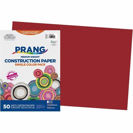 Sunworks Construction Paper, Red, 50PK PAC9907