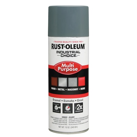 Rust-Oleum Electrical Utility Industry Spray Paint, Medium Light Gray, Gloss, Solvent, 12 oz 214646
