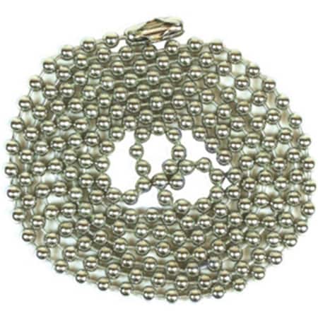 Jandorf Specialty Hardw 94991 No. 6 Beaded Chain With Connector Nickel Plated, 3 ft. 3403482