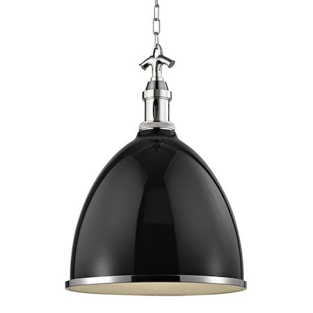 Hudson Valley Lighting Viceroy 1 Light Pendant 16.75 In. Black/Polished Nickel 7718-BPN