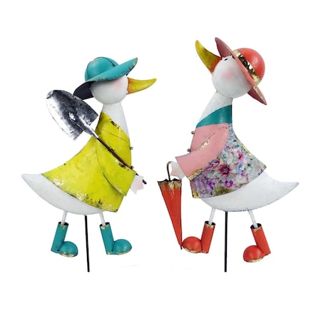 Alpine Assorted Metal 21 in. H X 11 in. L X 6 in. W Duck Outdoor Garden Stake MCC710A