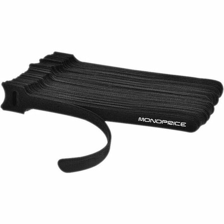 Monoprice HOOK & LOOP FASTENING CABLE TIES, 6-INCH, 50PCS/PACK, BLACK 6457
