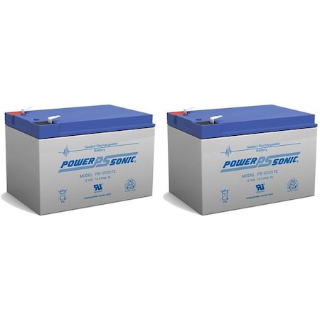 Power-Sonic 12V 12AH F2 Replacement Battery for Pride Mobility Go Go Scooter, 2PK PS-12120 F2