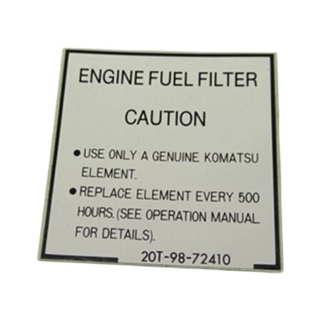 Komatsu PLATE, KOMATSU OEM 20T-98-72410 20T-98-72410