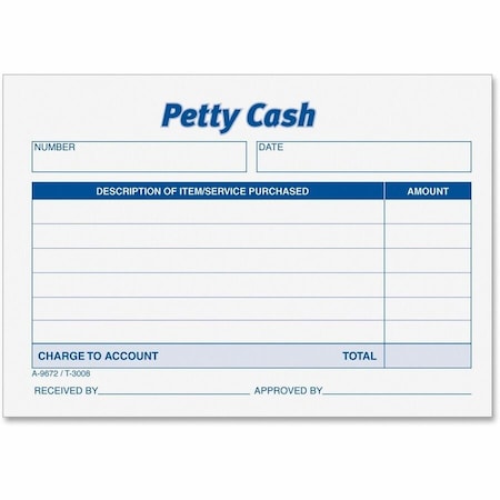 Tops Business Forms Tops Received Petty Cash Slips, 5" x 3-1/2", White, 50 Sheets/Pad, 12 Pads/Pack 3008****