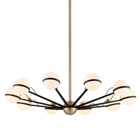 Troy Lighting Ace 10 Light Chandelier 50 In. Textured Bronze Brushed Brass F5306-TBZ/BBA