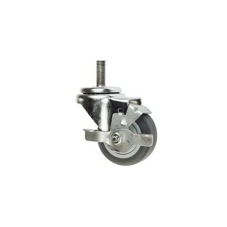 Service Caster 3 Inch Thermoplastic Rubber Swivel 10mm Threaded Stem Caster with Brake SCC SCC-TS20S314-TPRB-TLB-M1015