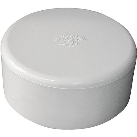 Canplas Pipe Cap, 6 in, Hub, PVC, White 193086