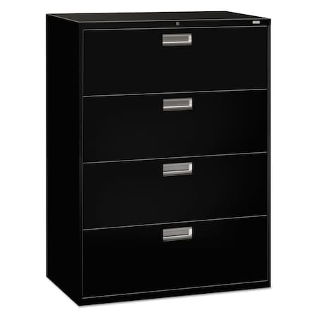 Hon 42" W 4 Drawer File Cabinet, Black, A4/Legal/Letter H694.L.P