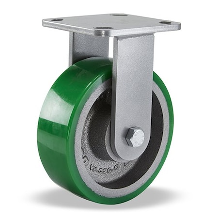 Hamilton Plte Caster, Rgd, Poly, 6 in., 1200 lb., Grn R-ZFWH-6DB