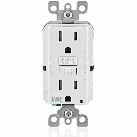 Leviton Self-Test GFCI Receptacle, Nafta-ARRA 15 Amp, 125 Volt, 5-15R NEMA GFWT1-FW