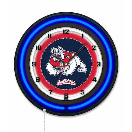 Holland Bar Stool Fresno State University 19 Double Neon Wall Clock Clk19BK
