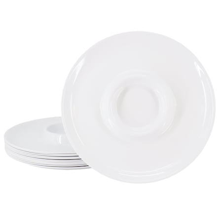 Gibson Home Grayson 12 Piece 12 Inch Round Melamine Chip and Dip Platter Set in White 136432.01