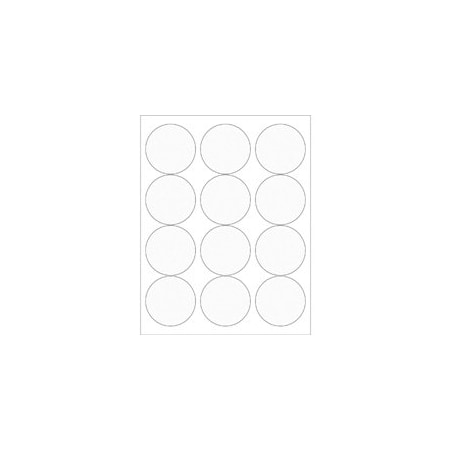 Bubblefast 2 1/2'' Clear Circle Laser Labels-12 Labels per Sheet BFLL232CL