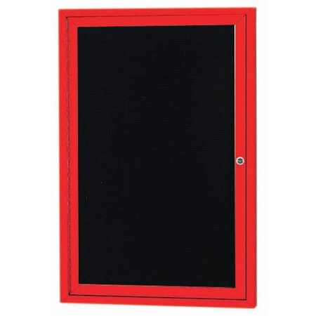 Aarco Enclosed Letter Board Directory w/ Powder Coated Red Aluminum Frame, 24''Hx18''W, 1 Door ADC2418R
