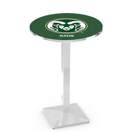 Holland Bar Stool Co 36" Chrome Colorado State Pub Table, 36" dia. Top L217C3636ColoSt