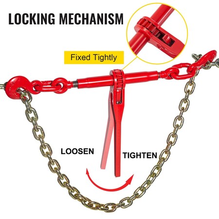 Vevor Chain Binder Ratchet Load Binder 3/8in-1/2in 9215lbs for Tie Down, 4PK JL3/8-1/2-04P