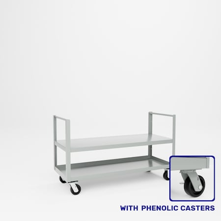 Pucel Double End Push Handle Truck, 24 in. W x 60 in. L x 36 in H, Black 24-TRE-60P