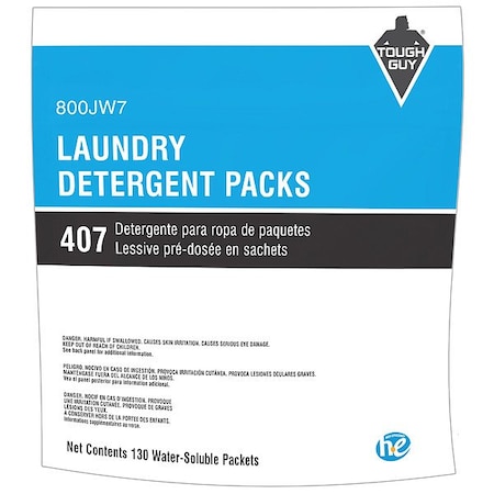 Tough Guy High Efficiency Laundry Detergent, Pacs, Unscented, Clear 800JW7