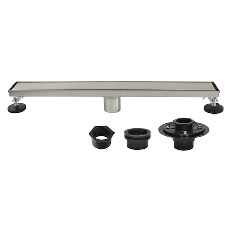 Kingston Brass 24-Inch Stainless Steel Linear Shower Drain with Reversible Tile Insert and Flat Grate BSFK2428