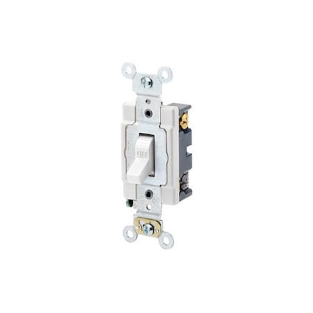 Leviton WallSwitch, 1hp, Toggle, 20A, White, PK10 1224-SW
