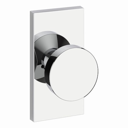 Baldwin Privacy Contemporary Knob and Contemporary 5in Rose with 6AL Latch and Dual Strike Bright PVCONCFR260