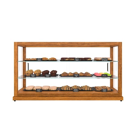 Koolmore 44 In. Artisan Wooden Bakery Display Horizontal Case 9 Cu ft, light color KM-BDW-44L