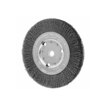 Pferd Narrow Face Crimped Wire Wheel Brush, 6 D x 5/8 W, .008 Carbon Steel, 8,000 rpm 419-80039