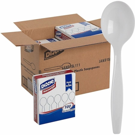 Dixie Heavyweight Dispoable Soup Spoons GrabNGo by GP Pro, White, 1000PK DXESH207CT