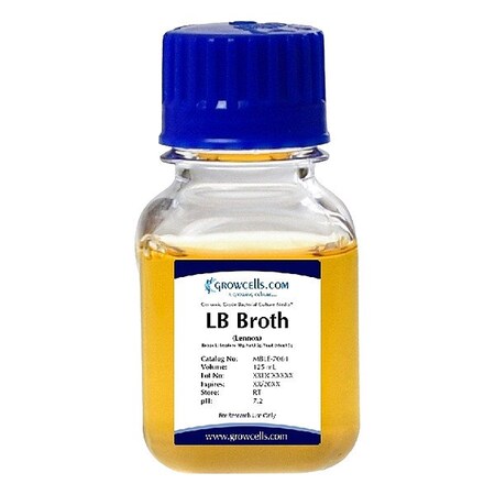 Growcells LB Lennox Broth Media, 1 x 125ml MBLE-7064