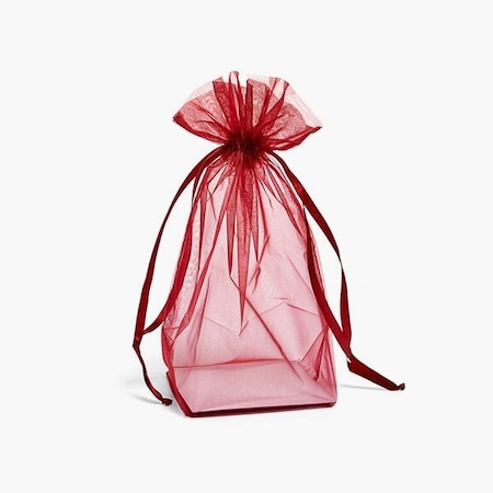 Nashville Wraps Burgundy Square Gusseted Sheer Bag, 4x4x10, 10PK GHB441BU