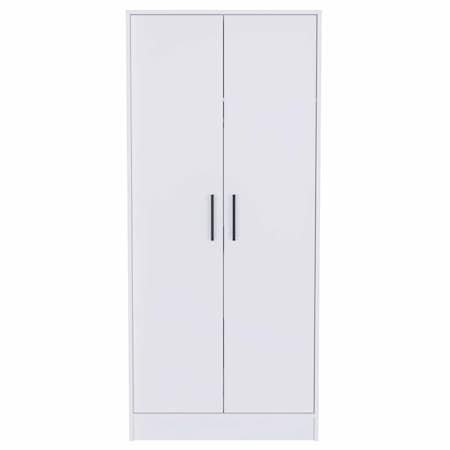 Homeroots 71" White Wood Two Door Single Drawer Combo Dresser 403754